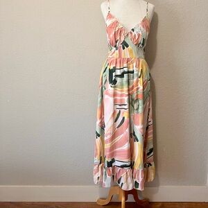 Simplee Apparel Colorful Abstract Midi Dress